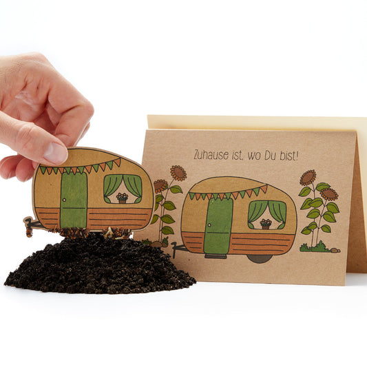Grußkarte Zuhause ist wo du bist mit integriertem Saatgut und Umschlag-Die Stadtgärtner