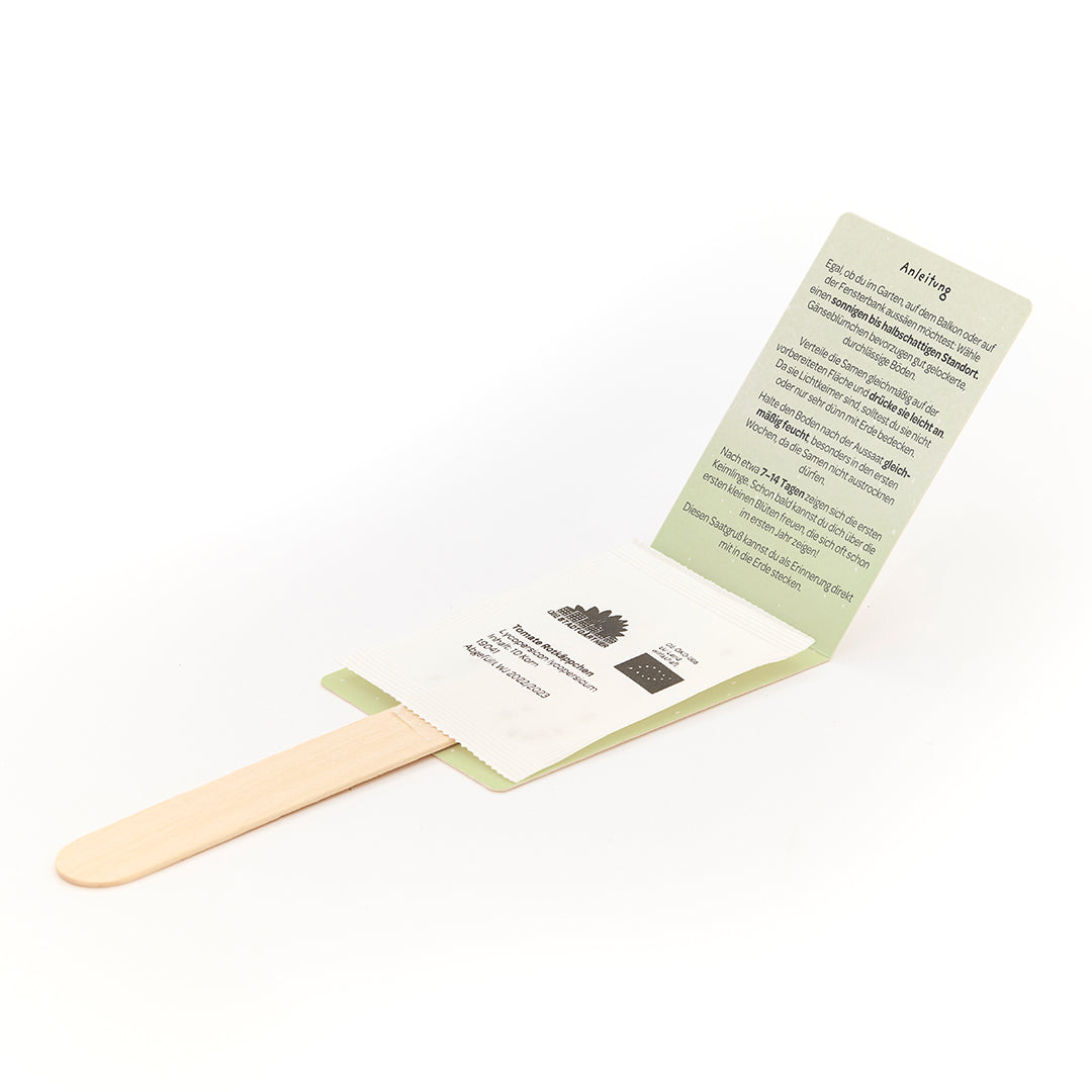 Saatgruß Gans lieben Dank mit Gänsemotiv und echten Gänseblümchen-Die Stadtgärtner