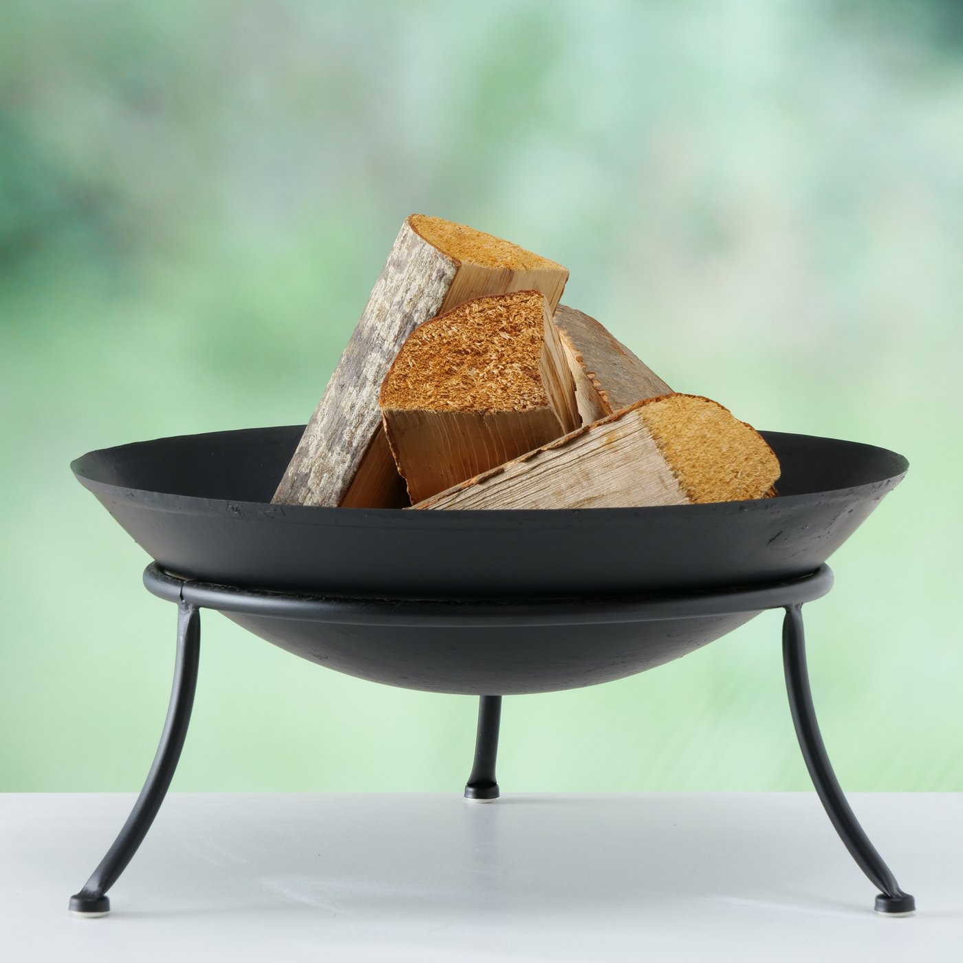 Feuerschale Ø 47 cm Feuerkorb Eisen Metall schwarz Schale Feuer Feuerstelle