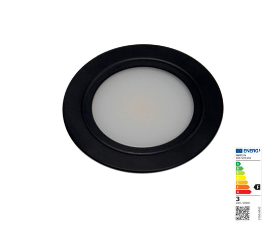 12V LED Einbauspot Metall schwarz warmweiß ideal für Wohnmobilbeleuchtung-Camping Pantheratec