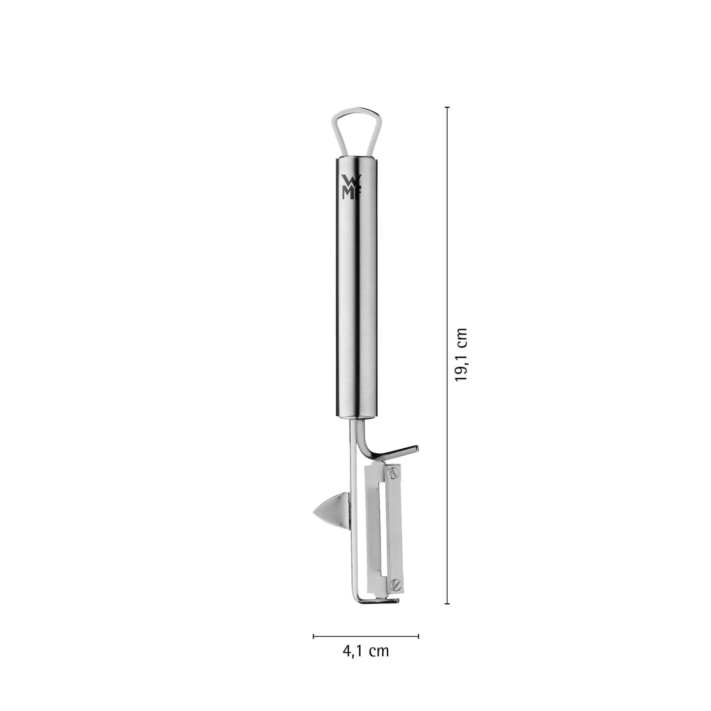 WMF Profi Plus Kartoffelschäler Pendelklinge 19 cm, Pendelschäler einschneidig, Sparschäler, Gemüseschäler, Cromargan Edelstahl teilmattiert, spülmaschinengeeignet