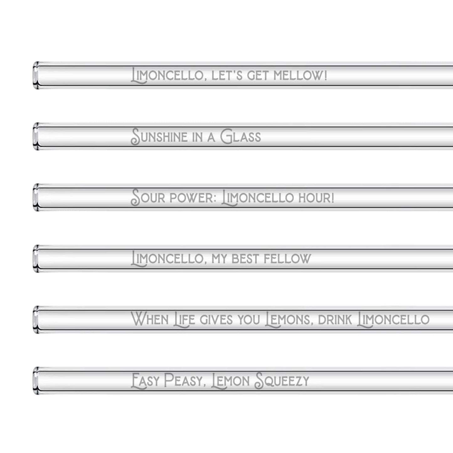 Limoncello Spritz Glasstrohhalme - 6 lustige Limoncello Sprüche auf Strohhalmen