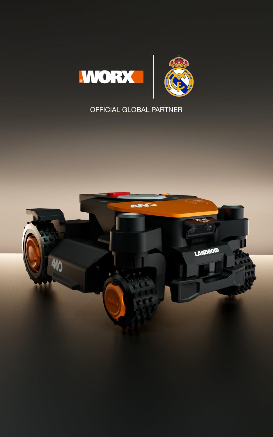 WORX Landroid Vision Cloud WR342E 4WD Mähroboter ohne Begrenzungskabel für 2000 m² (KI-Hinderniserkennung, VSLAM+ RTK Cloud Navigation, 84% Steigung, Auto-Mapping, App-Steuerung, RadioLink)