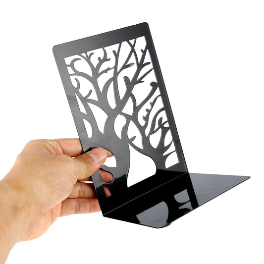 Wenrescry Buchstützen 4 Stück Baumförmiges Design Rutschfest Schwarz-wenrescry