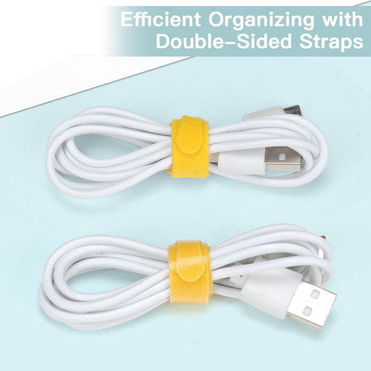 120 Stück Wiederverwendbare Nylon Kabelbinder mit Klettverschluss in 6 Farben-Zivacate