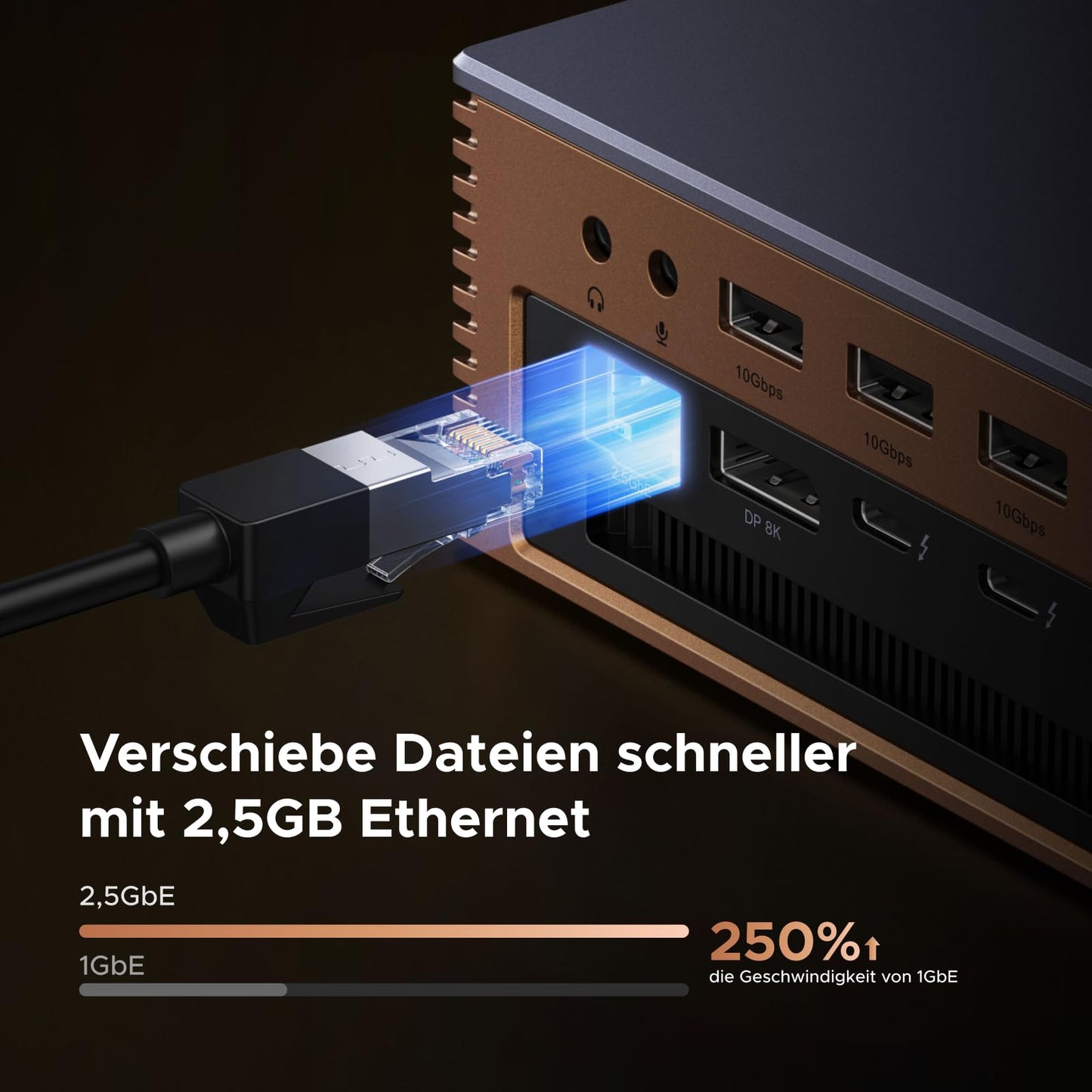 UGREEN Maxidok Thunderbolt 5 Docking Station, Revodok 17-in-1 TBT5 Dock, 120Gbps Datentransfer, 8TB M.2 NVMe SSD, Single 8K/Dual 6K@60Hz, 140W Aufladen, 2.5GbE, Kühlsystem für TBT5/4-Laptops