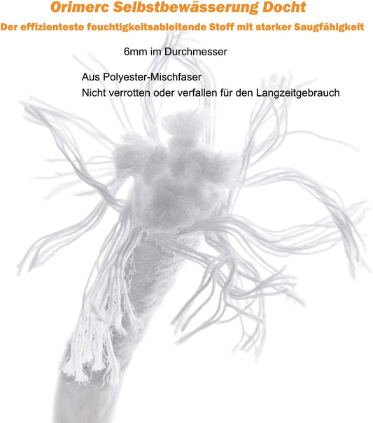 50 Feet 6mm Selbstbewasserung Docht Kapillardochtschnur Garten Bewasserung-ORIMERC