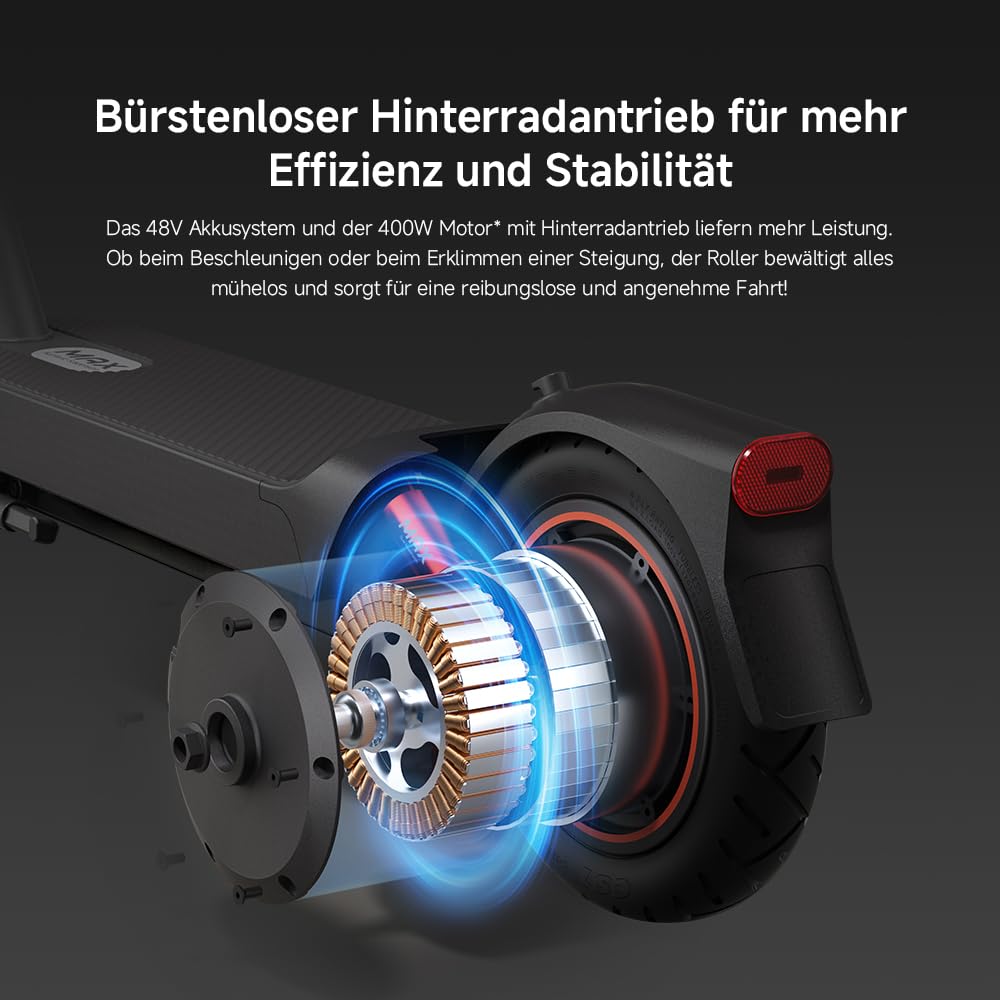 Xiaomi 5 Max E-Scooter mit Straßenzulassung (max. 20km/h, bis zu 60km Reichweite & 22% Steigung, Federung vorne & hinten, 10" Luftreifen, Blinker, Dual-Bremssystem, Traktionskontroll-System, App)