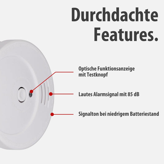 Rauchmelder mit austauschbarer Batterie gepruefte Sicherheit Heim