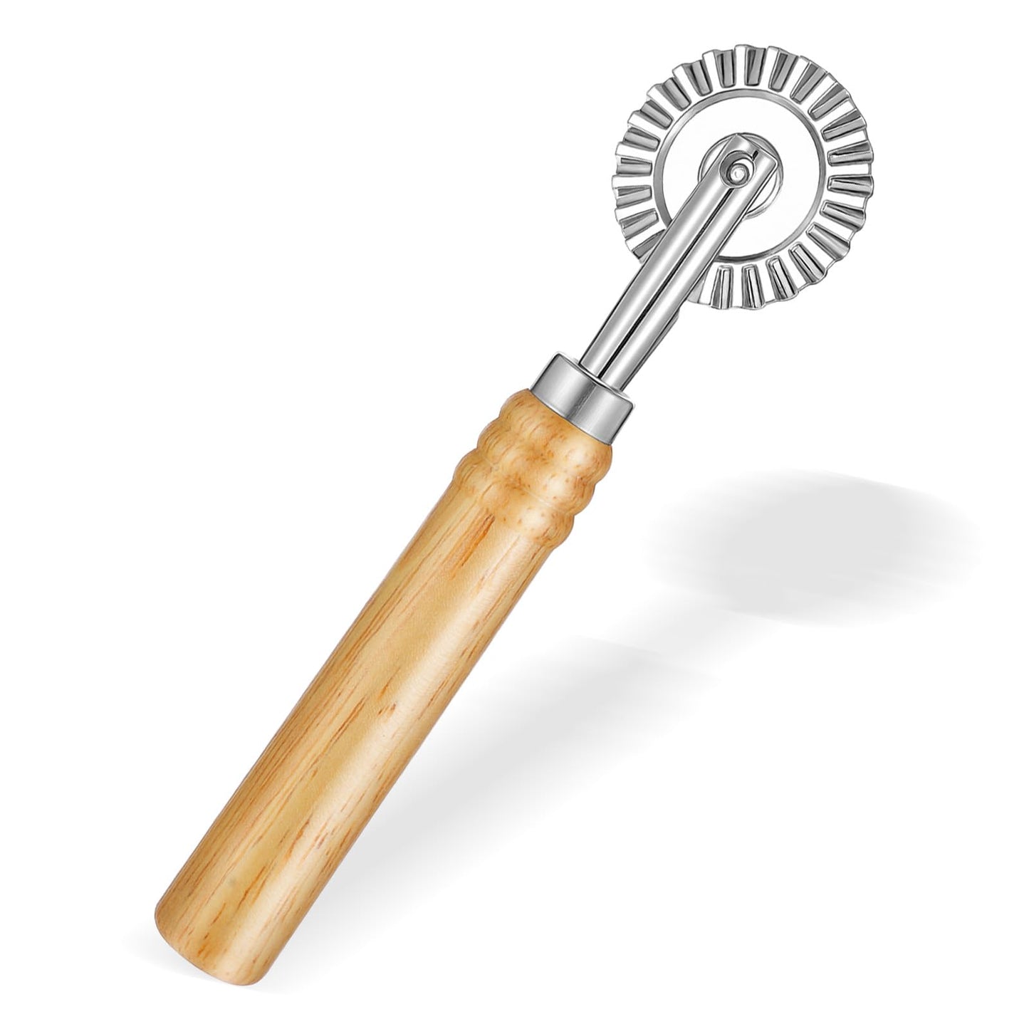 Nudelschneiderrad Gezahnter Teigrad Pizzaschneider Roller Holzgri