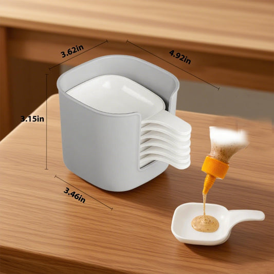 Praktisches 7-teiliges Gewürzschalen Set mit Regal in Weiß