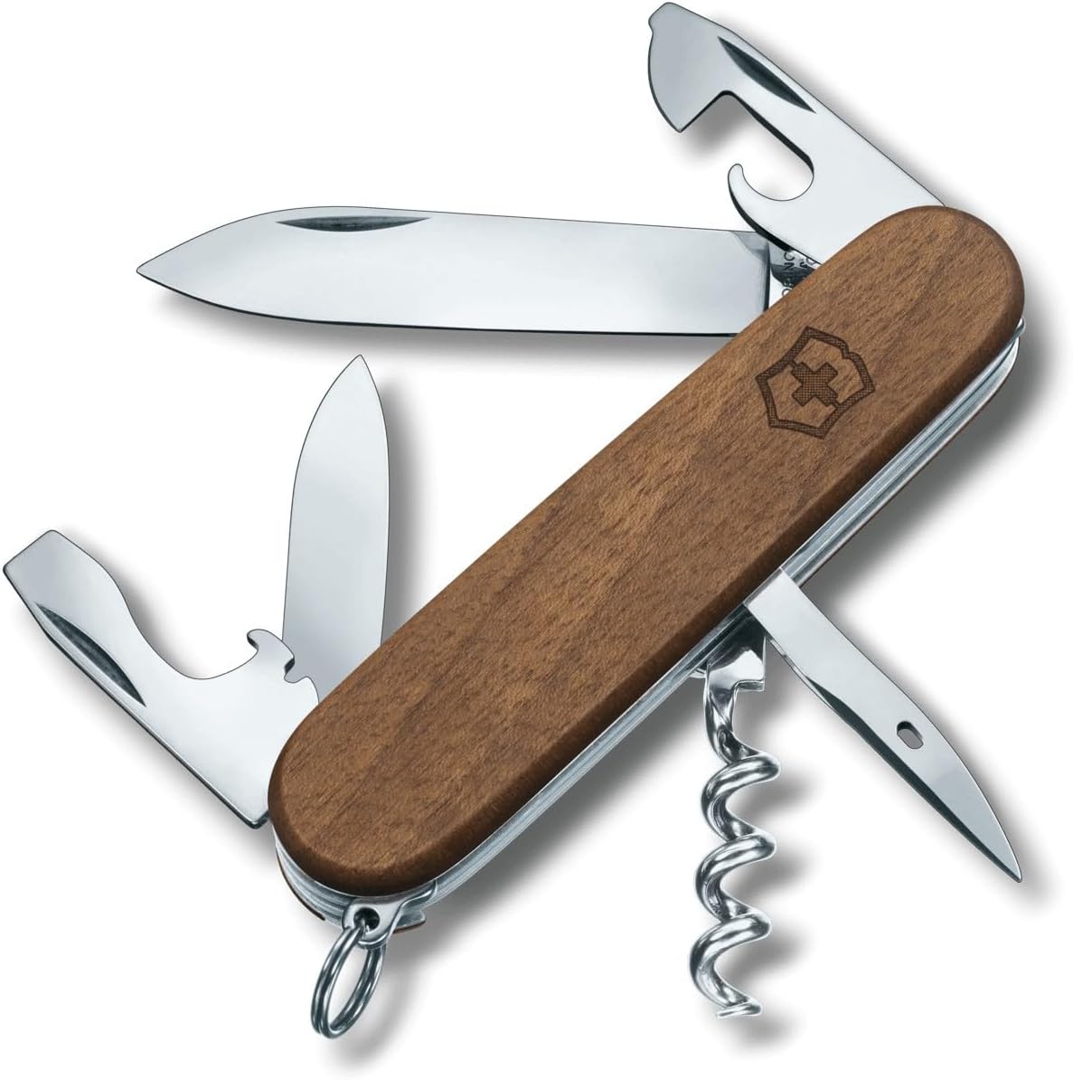 Victorinox Schweizer Taschenmesser, Spartan Wood, Multitool, Swiss Army Knife mit 10 Funktionen, Klinge, Dosenöffner