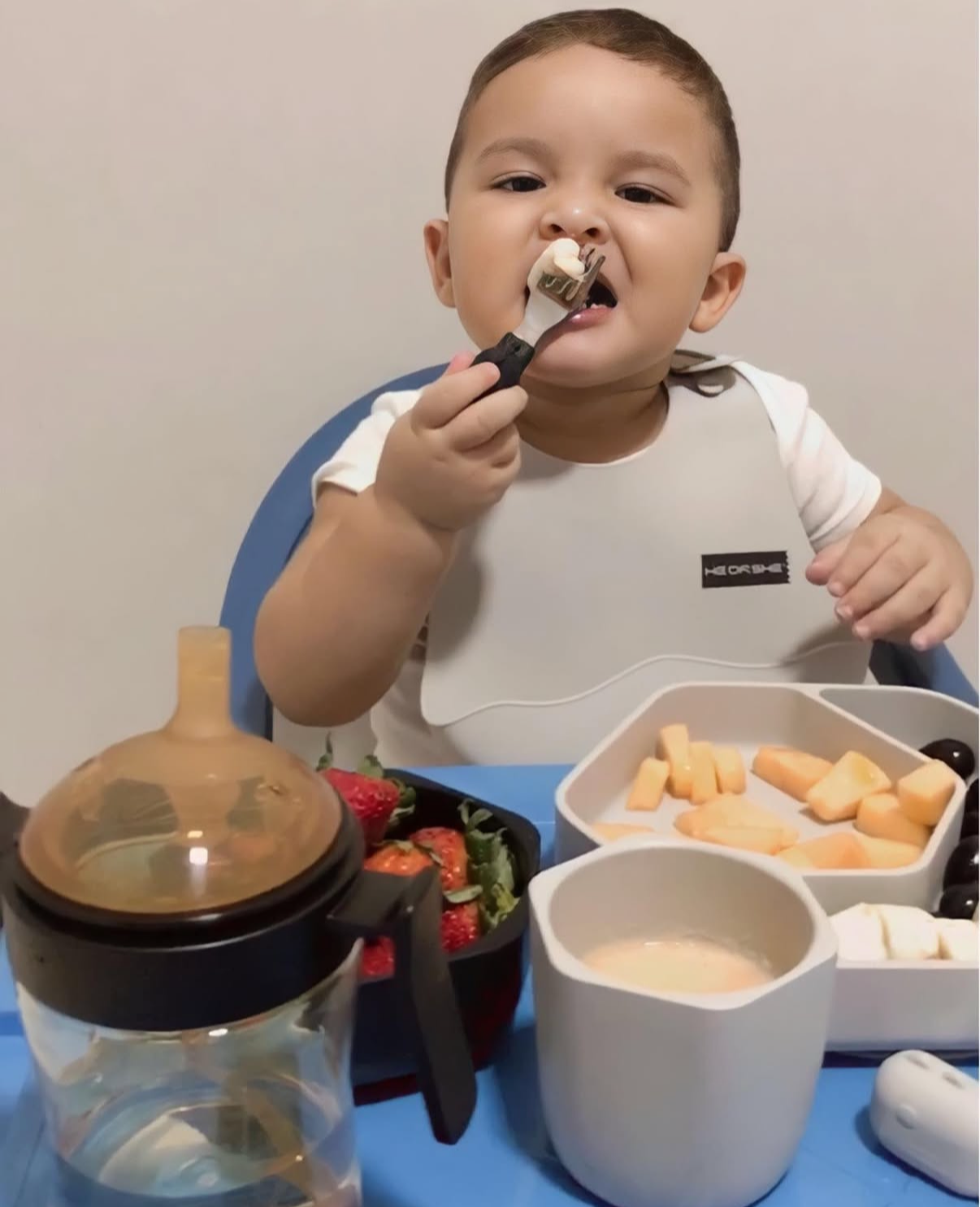 Lernbesteck Baby Set Edelstahl Gabel und Löffel mit Silikongriff