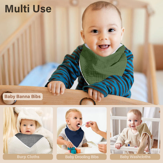 Weiche Baby Lätzchen aus Musselin Baumwolle 6er Set