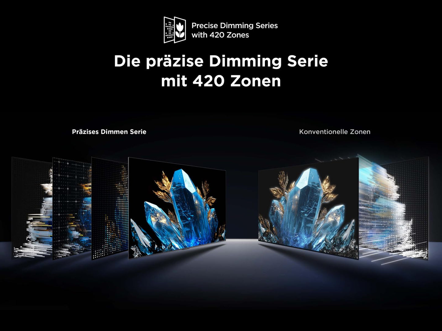 TCL 85Q6C 85 Zoll QD-Mini LED Fernseher, 4K HDR Premium 1000nits, Smart TV mit Google TV (Dolby Vision IQ & Atmos, Onkyo 2.1 Soundsystem, 144Hz Motion Clarity Pro, Game Master)