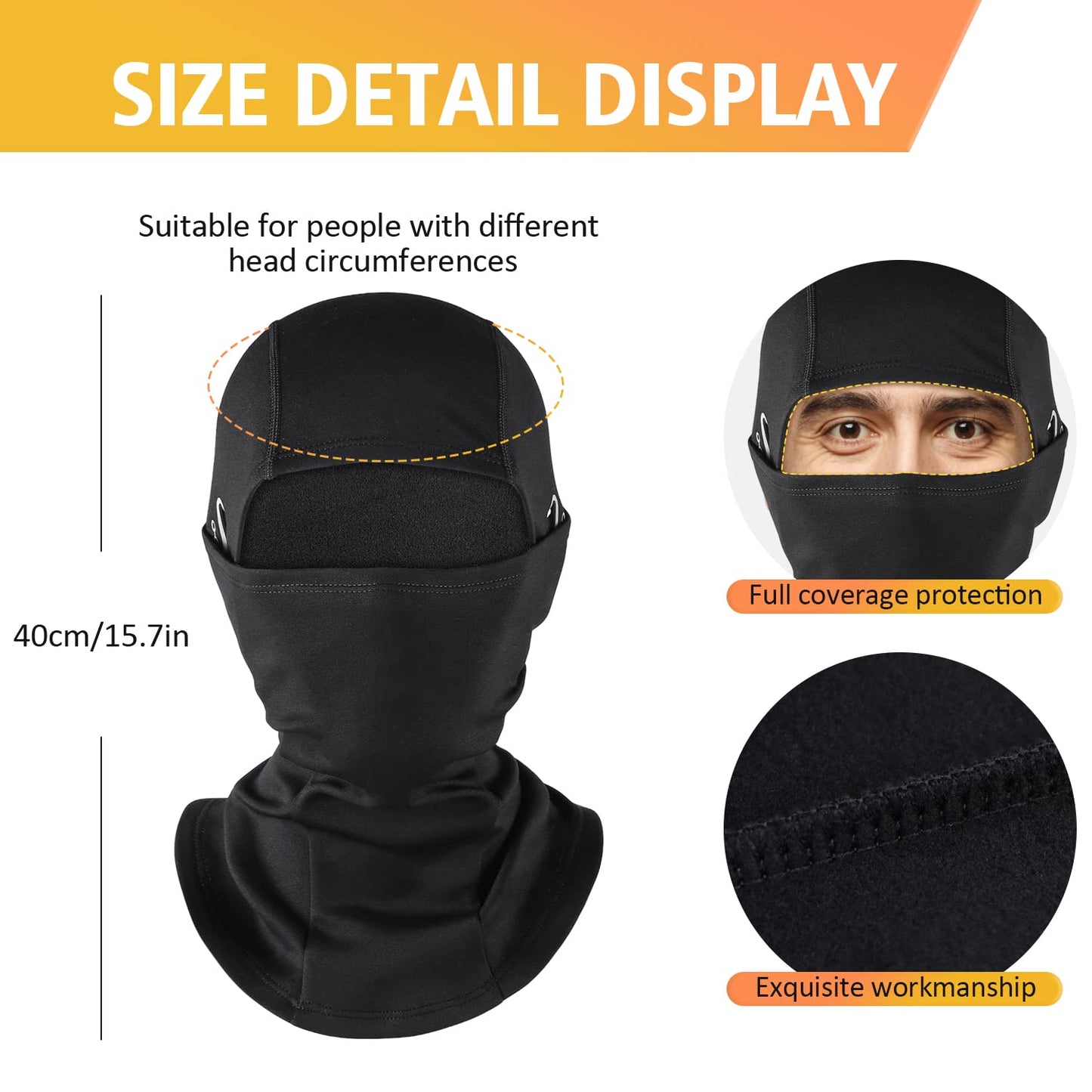 Winddichte Winter Sturmhaube kompatibel mit Brille Helm Strick