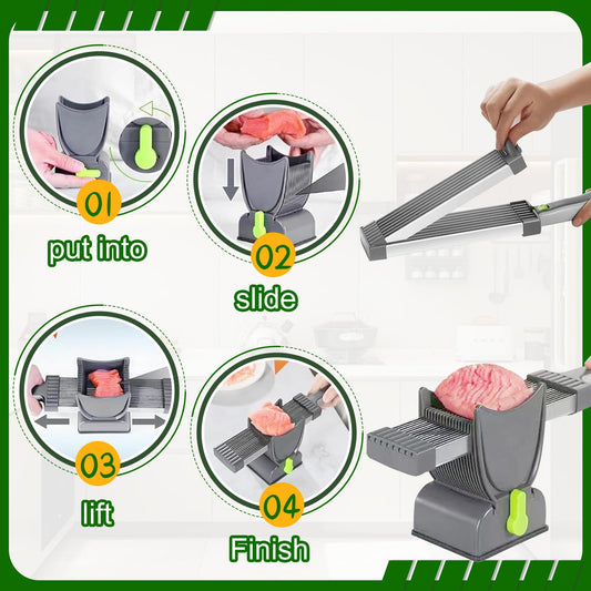 Manueller Fleischschneider zum flexiblen Schneiden von Fleisch und Gemüse