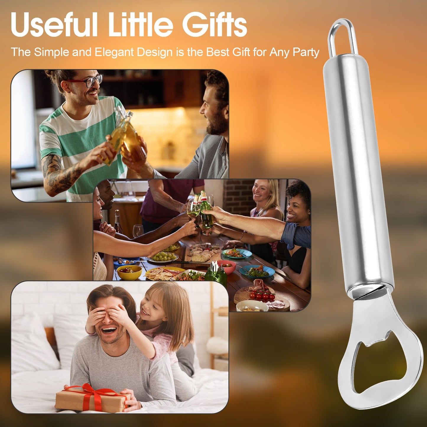 Flaschenöffner Edelstahl 2 Stück Bieröffner Komfortabler Griff Silber