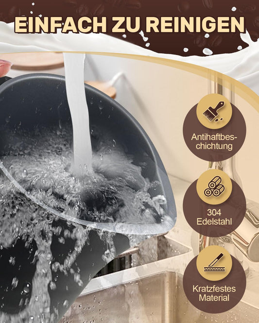 4-in-1 Milchaufschäumer Elektrisch, 400W Elektrische Milchaufschäumer für Heißer und Kalter Milchschaum, Stumm Edelstahl Milchschäumer, Automatische Abschaltung, für heiße Schokolade, Cappuccino