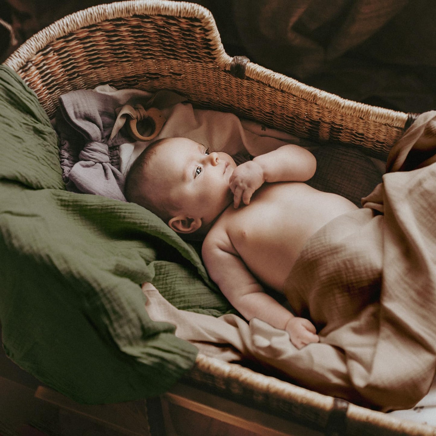 Atmungsaktive Baby Musselin Wickeltücher 5er Pack