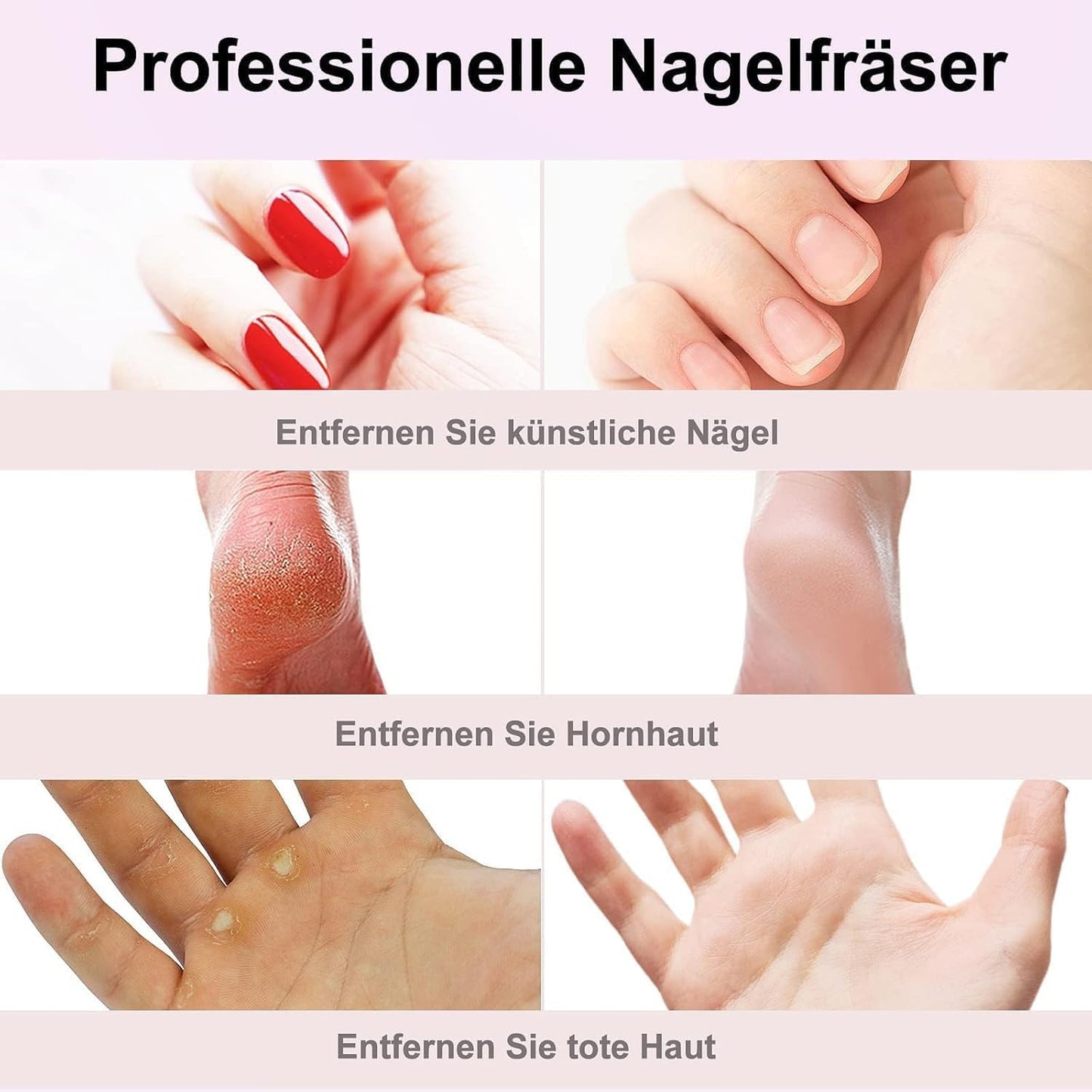 COSLUS C20 Kabellos Tragbar Nagelfräser, 11 in 1 Profi Maniküre und Pediküreset, Nagelfeile für Gelnägel und Acrylnägel, Nagelformen, Entfernen von Hornhaut