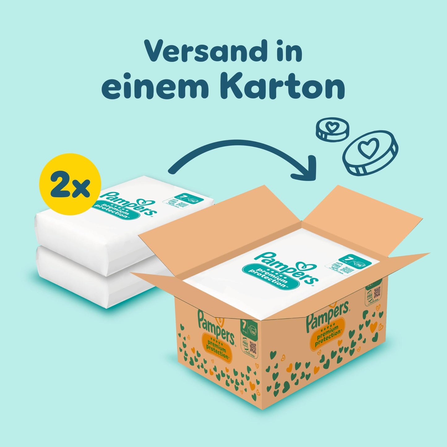 Pampers Premium Protection Größe 7, 156 Windeln, 15kg+, unser Nr. 1 Haut- und Auslaufschutz