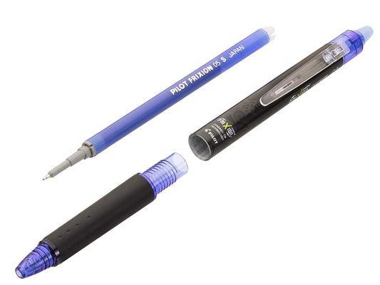 Pilot – 5er-Set Frixion Point Clicker – Tintenroller 0.5 mm mit löschbarer, thermosensitiver Tinte – 2 Blau, je 1 Schwarz, Rot, Grün – Tintenroller mit feiner Spitze – nachfüllbar – Zauberstift