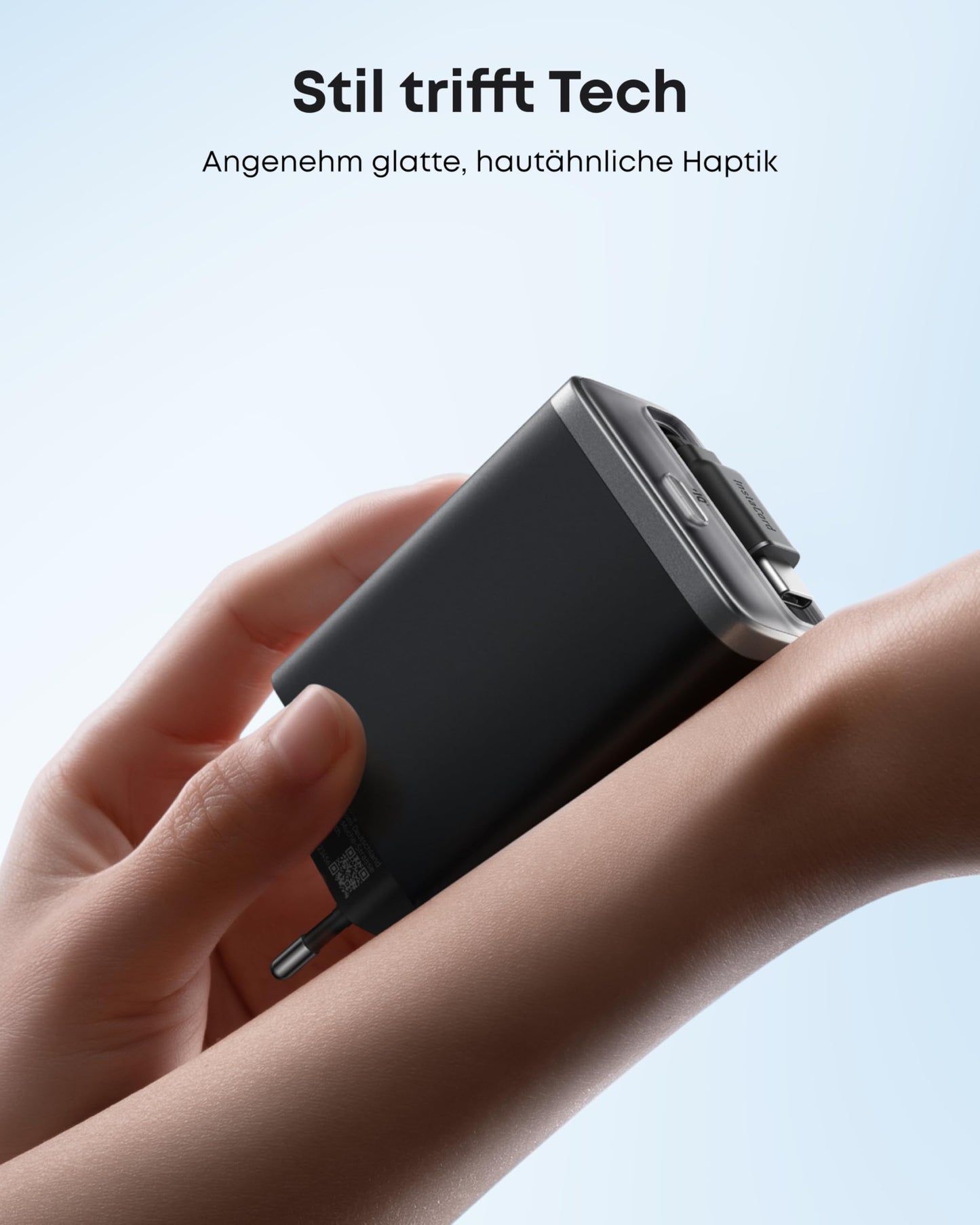 Anker Nano USB C Ladegerät, 35W Max, kompaktes Netzteil, 2 Anschlüsse, Strapazierfähiges & integriertes Anker InstaCord-Kabel zum Ausziehen, Für iPhone 17/16/15 Serie, iPad, Pixel(Keine Powerbank)