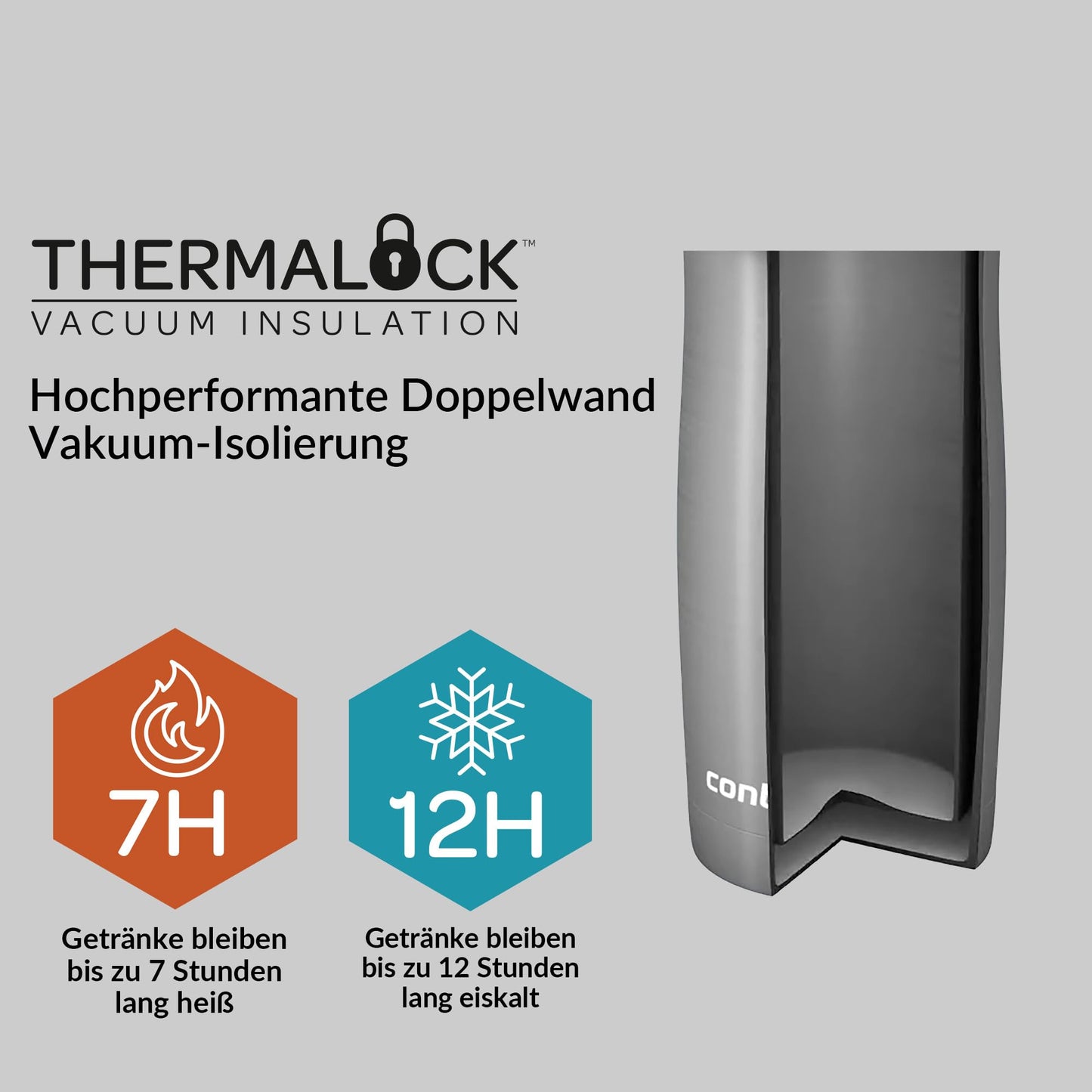Thermobecher Huron Snapseal Edelstahl Isolierbecher 470 ml auslaufsicher BPA frei-Contigo