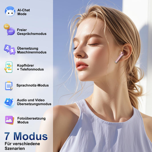 Kabellose Übersetzer Kopfhörer Bluetooth 5.4 mit 164 Sprachen Ech