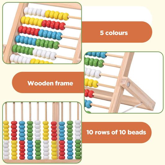 MumdoYAL Rechenschieber mit 100 bunten Perlen für Kinder Mathe Spielzeug