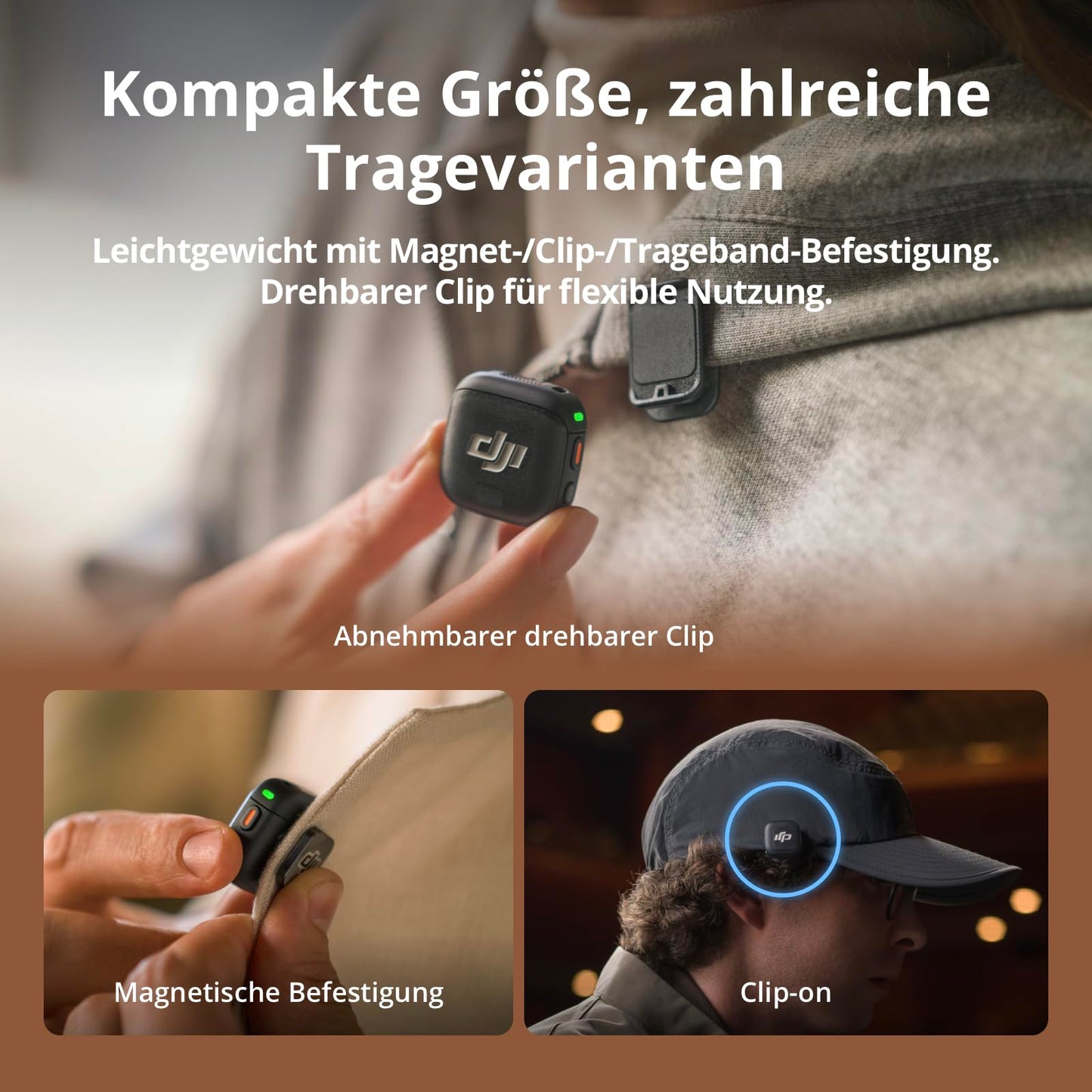 DJI Mic 3 (2 Sender + 1 Empfänger + Ladeschale), Funkmikrofon für iPhone/Kamera/Android, Ultraleicht, Adaptive Gain-Steuerung für ausgewogene Lautstärke, 28 Std. Nutzung, Vlog