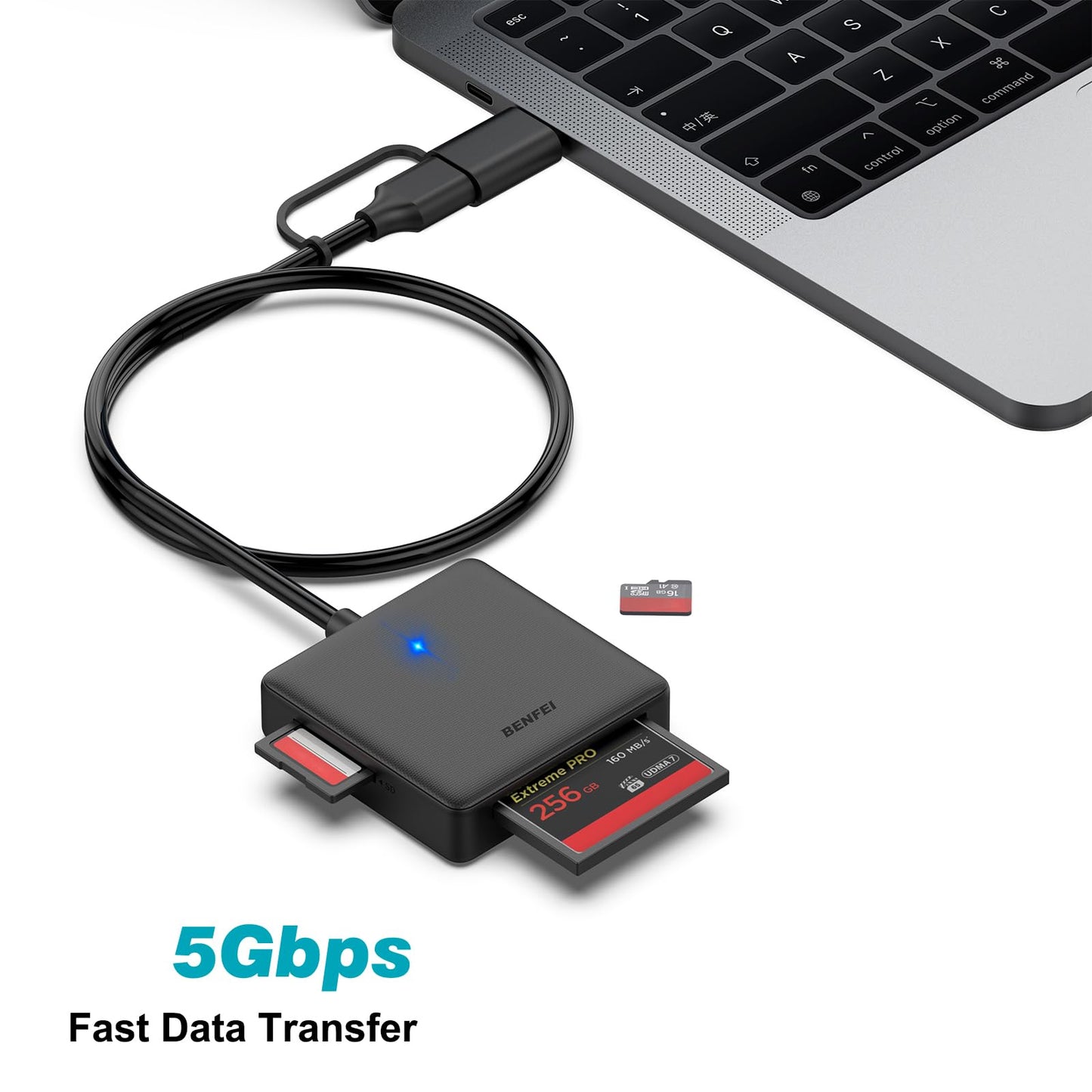 Multifunktionaler 4 in 1 USB C Kartenleser Adapter