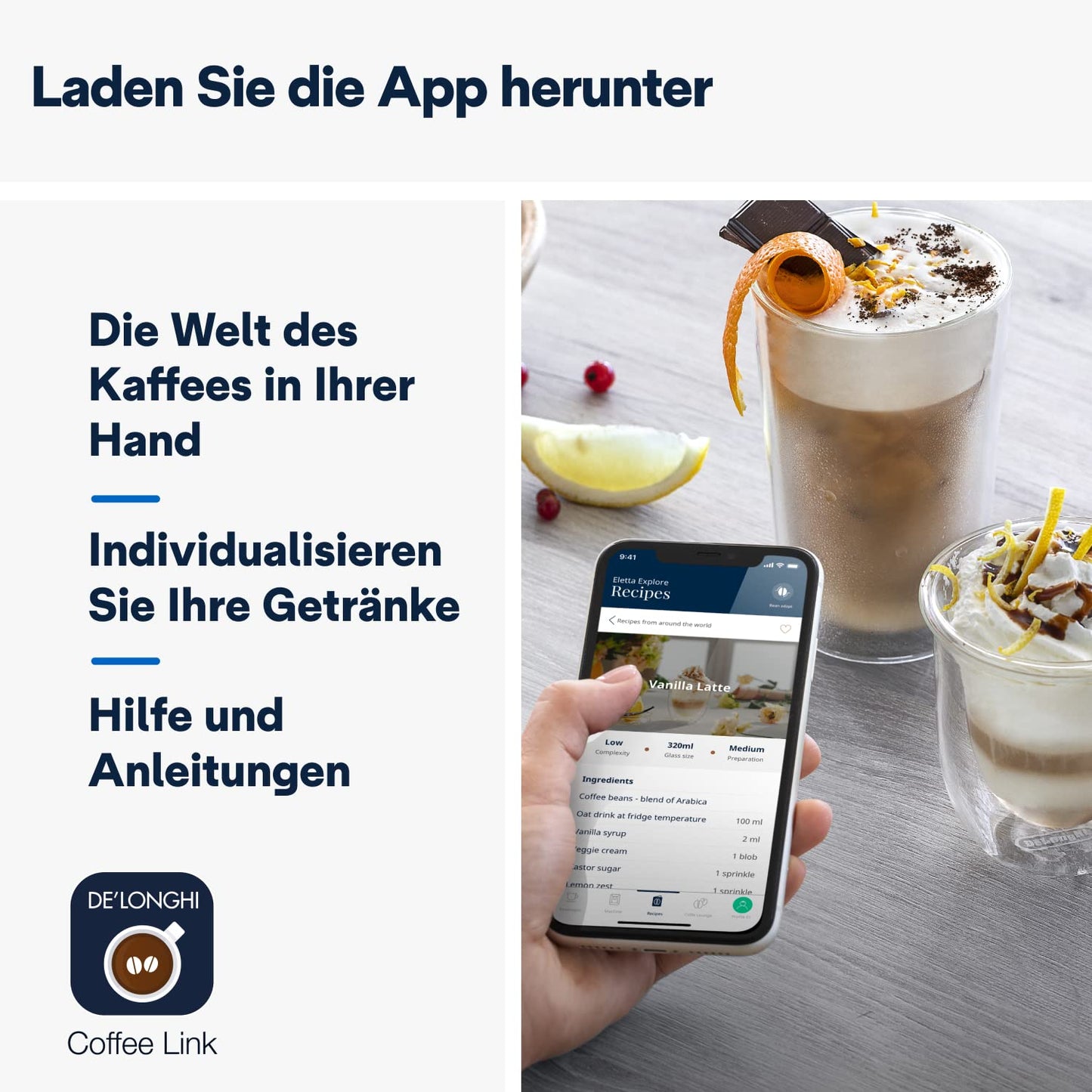 De’Longhi Eletta Explore - Perfetto Kaffeevollautomat mit LatteCrema-Milchaufschäumer, 40 Getränke auf Knopfdruck, farbiges Touch-Display, Dunkelgrau (ECAM452.57.G)