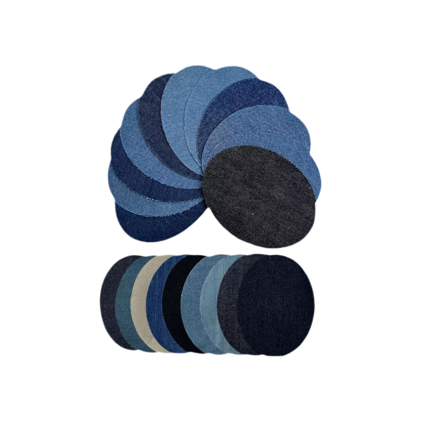 Jeansflicken 5er/10er Sparpack zum Aufbügeln/ovale Bügelflicken/Reparaturflicken