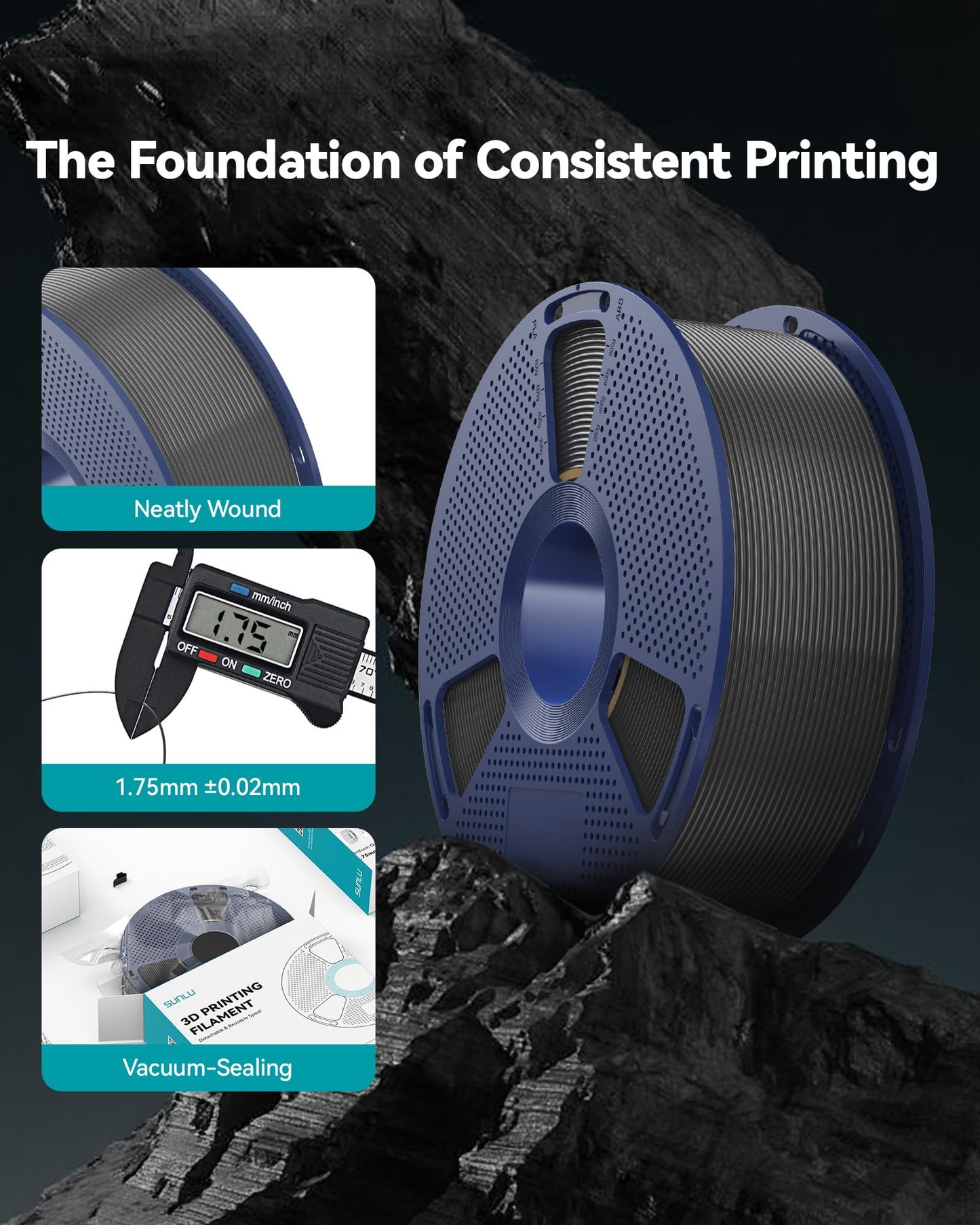 SUNLU 4KG PETG Filament Bundle, Verbesserte Zähigkeit Hohe Schlagfestigkeit 3D Druckerfilament, für die Meisten FDM 3D Drucker, 1kg pro Spule, 4 Rollen, Rosa+Lavendelviolett+Kleinblau+Grün