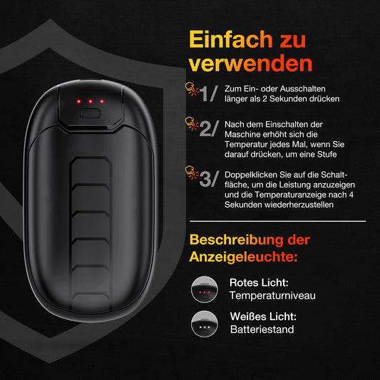 Tragbarer Magnetischer Handwärmer mit 3 Heizstufen für Outdoor