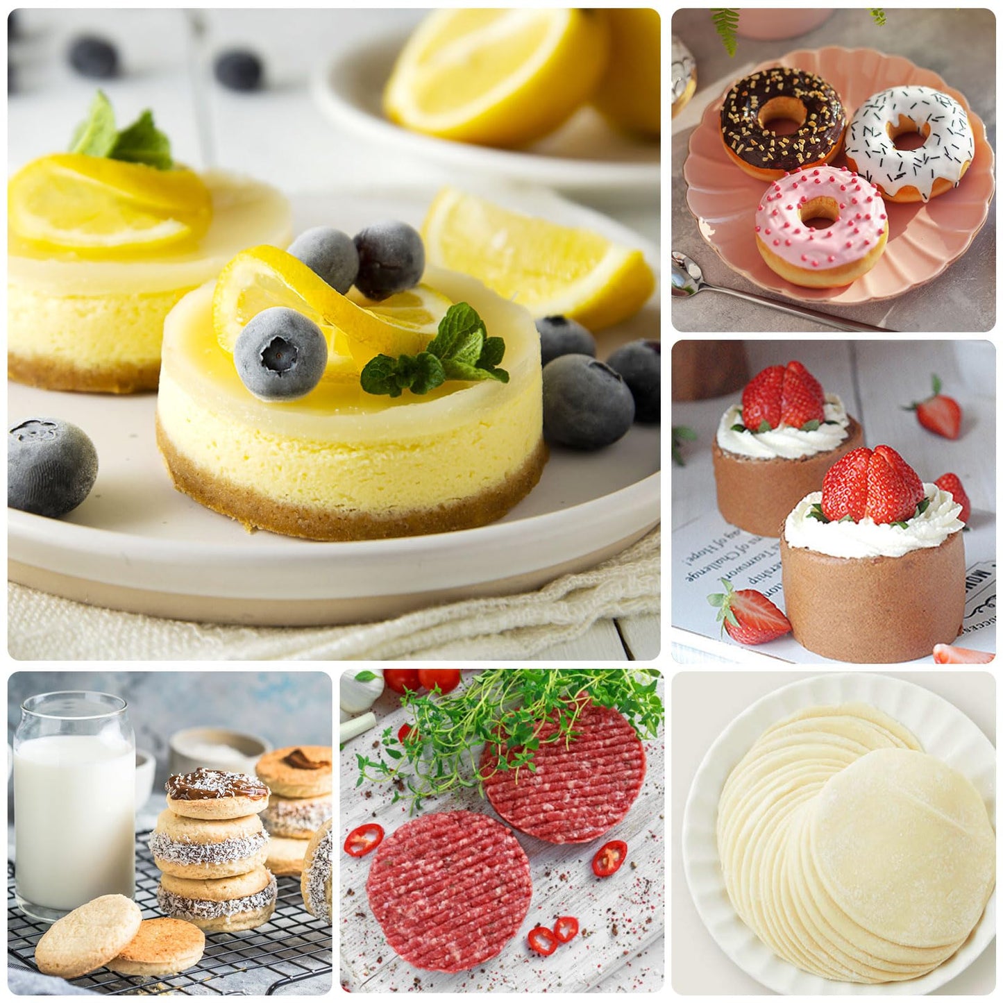 Runde Ausstechformen Set aus Edelstahl mit Box fuer Gebaeck und K