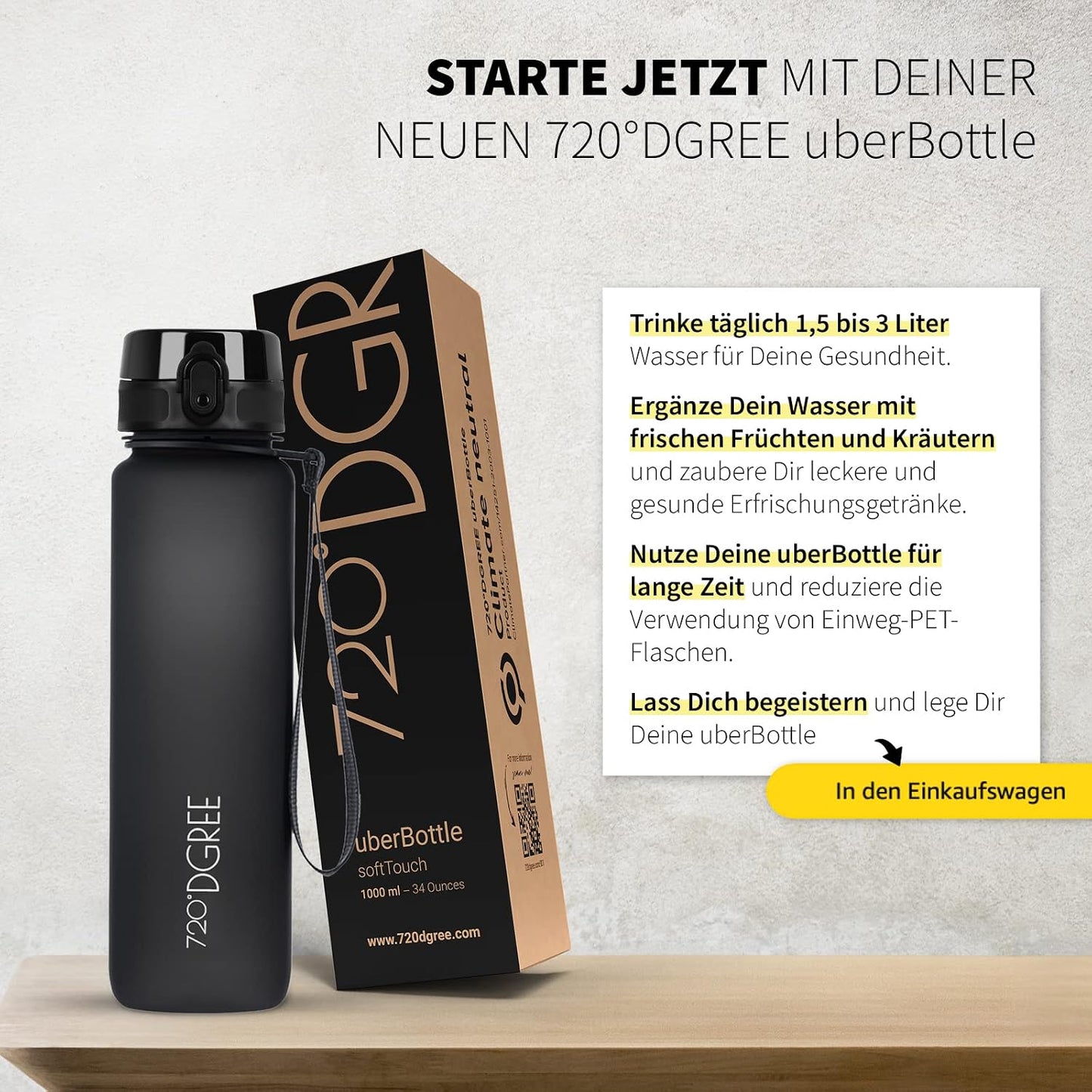 720°DGREE uberBottle – Premium Trinkflasche 1000ml