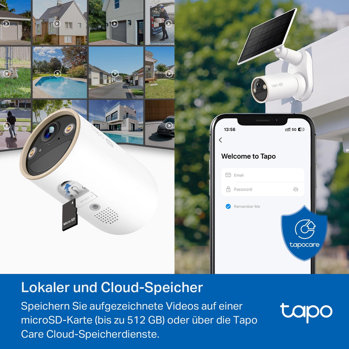 Tapo C460 4K 8MP Überwachungskamera Aussen Akku, Starlight-Farb-Nachtsicht, Dual-Band WLAN, Magnetfuß, Verschlüsselte microSD-Aufzeichnung, KI-Erkennung, 10000-mAh-Akku