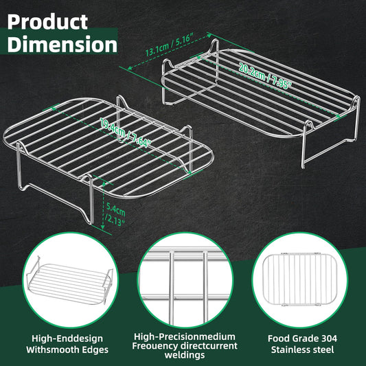 Stapelbares Heißluftfritteuse Zubehör aus Edelstahl 304