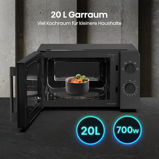 Hisense H20MOBP1HI Mikrowelle /20 L /700W /InverterTech/Keramikbeschichtung/Premium Glas/Maßgeschneidert, Mehrphasiges Kochen/Auftaufunktion/5 Leistungsstufen/Kindersicherung/Schwarz