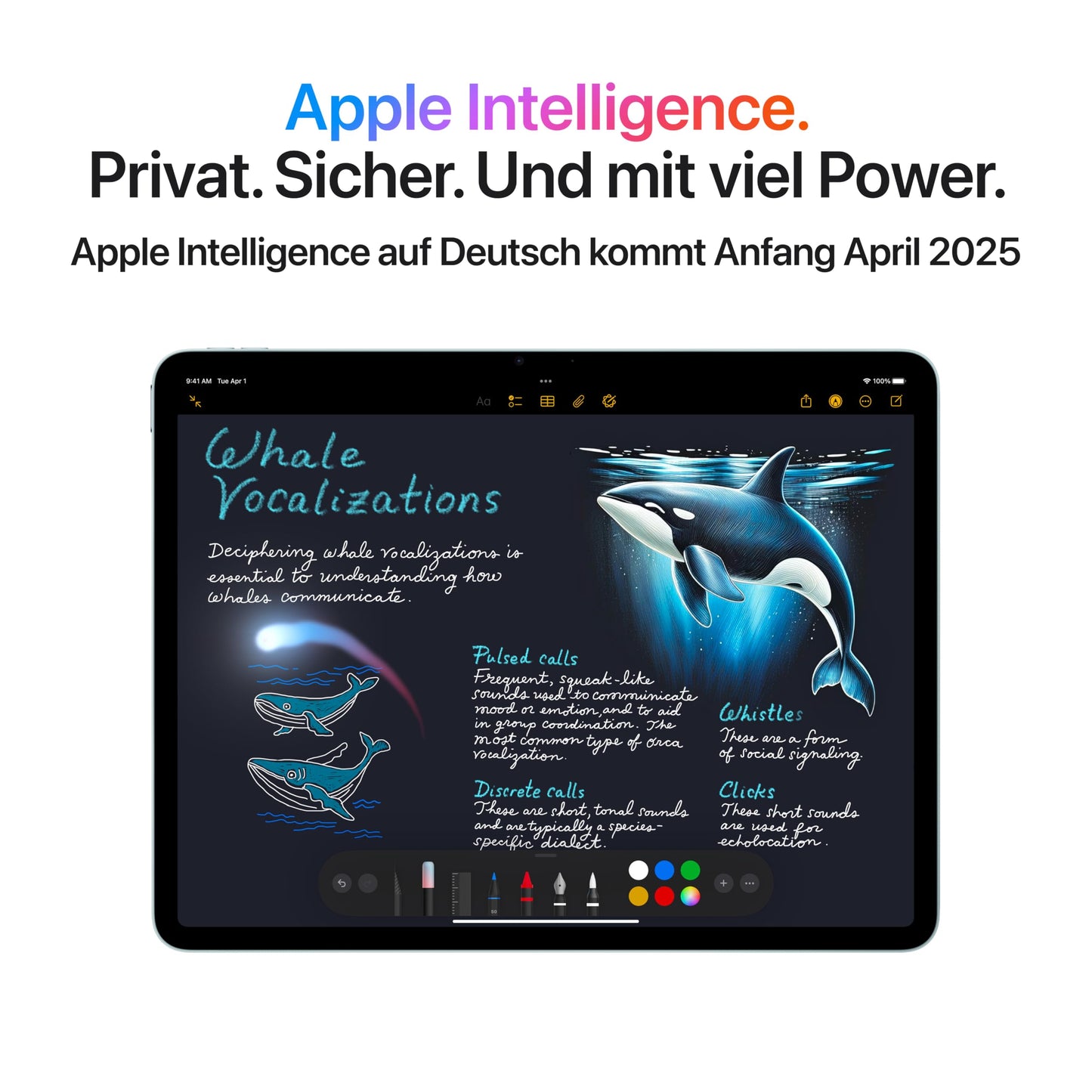 Apple iPad Air 13" mit M3 Chip: Apple Intelligence, Liquid Retina Display, 128 GB, 12 MP Frontkamera/Rückkamera, WLAN 6E + 5G Mobilfunk, Touch ID, Batterie für den ganzen Tag – Blau
