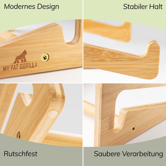 Ergonomischer Laptop Ständer aus Bambus für 10 bis 15 Zoll Geräte