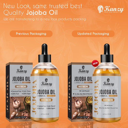 Kanzy Jojobaöl Kaltgepresst 100% Reines Gold, 120ml für Haut, Haare und Nägel, Gesichtsöl und Körperöl, Vegan & Hexanfrei, Jojobaöl, Anti-Falten, Natürliche Intensiv Feuchtigkeitspflege