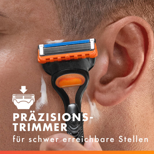 Gillette Fusion 5 Klingen Herren, 20 Original Rasierklingen, Orange - Für Nassrasierer mit Größerem Gleitstreifen für Ein Sanftes Gleiten Und für Eine Unglaublich Gründliche Und Komfortable Rasur
