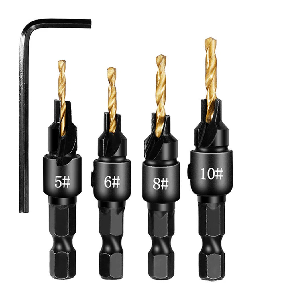 Senkerbohrer Set für Holzbearbeitung mit 1/4" Sechskantschaft DIY #5-#12
