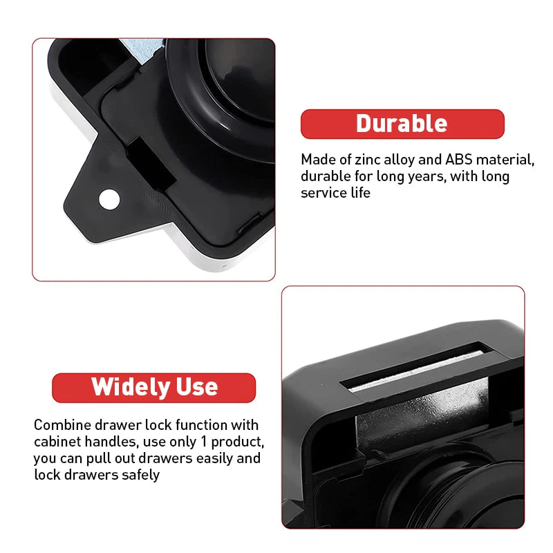 Schwarz Push-Lock 26mm für Wohnmobil Auto Schrank Schublade Grifflos Keyless