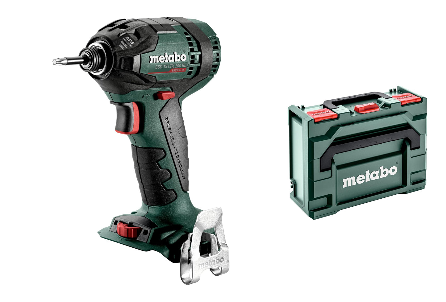 metabo Akku-Schlagschrauber SSD 18 LTX 200 BL - 18 V bürstenlos, CAS, 200 Nm Drehmoment, 1/4" Innensechskant, 2.900 /min Drehzahl, 12 Stufen - Kompakt & leistungsstark - Inkl. Gürtelhaken und metaBOX