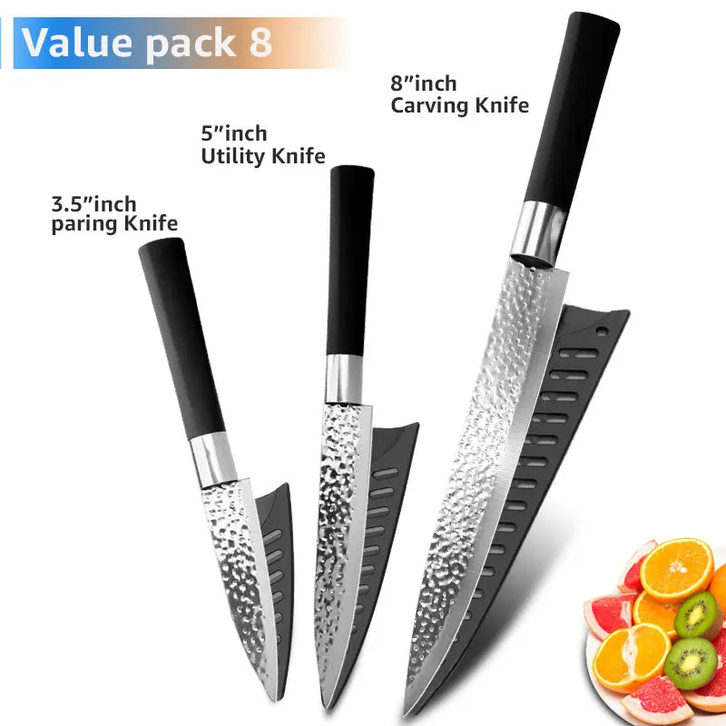 Küchenmesser Chef 7CR17 440C Edelstahl Antihaftklinge Brotschneider Utility Santoku Set